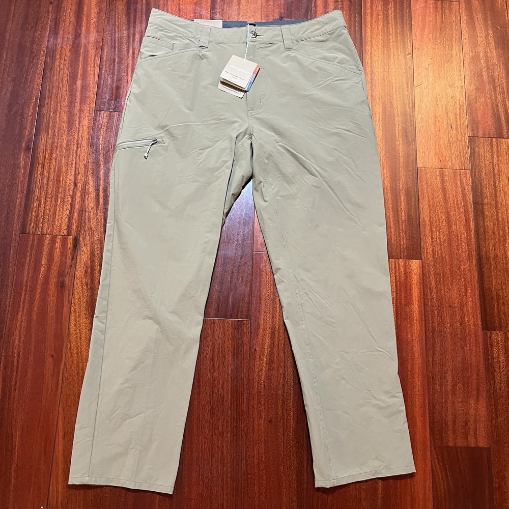 Patagonia Quandary Pants Mens 36x30 Ash Tan Stretch Drawstring Outdoors NWT